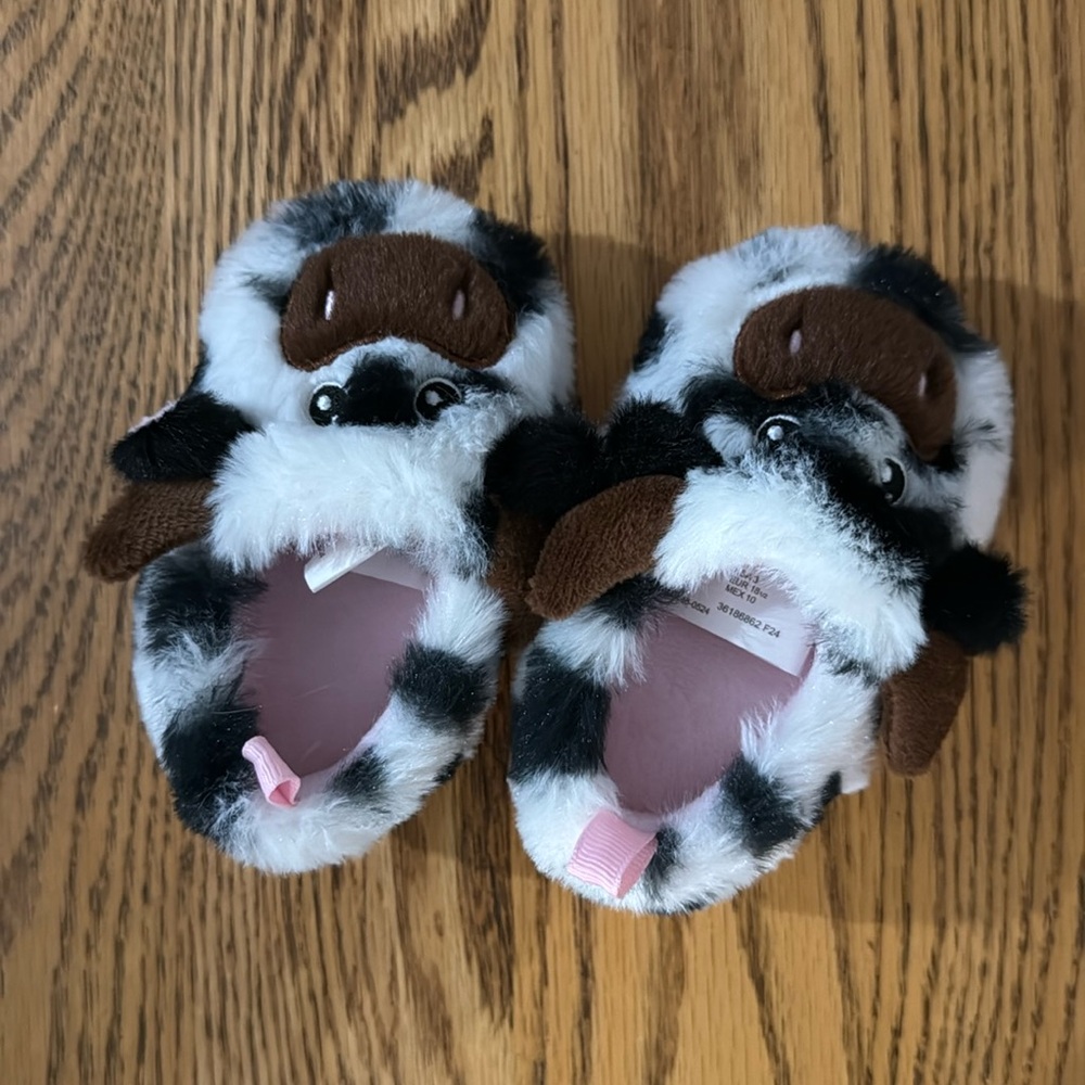Baby cow slippers